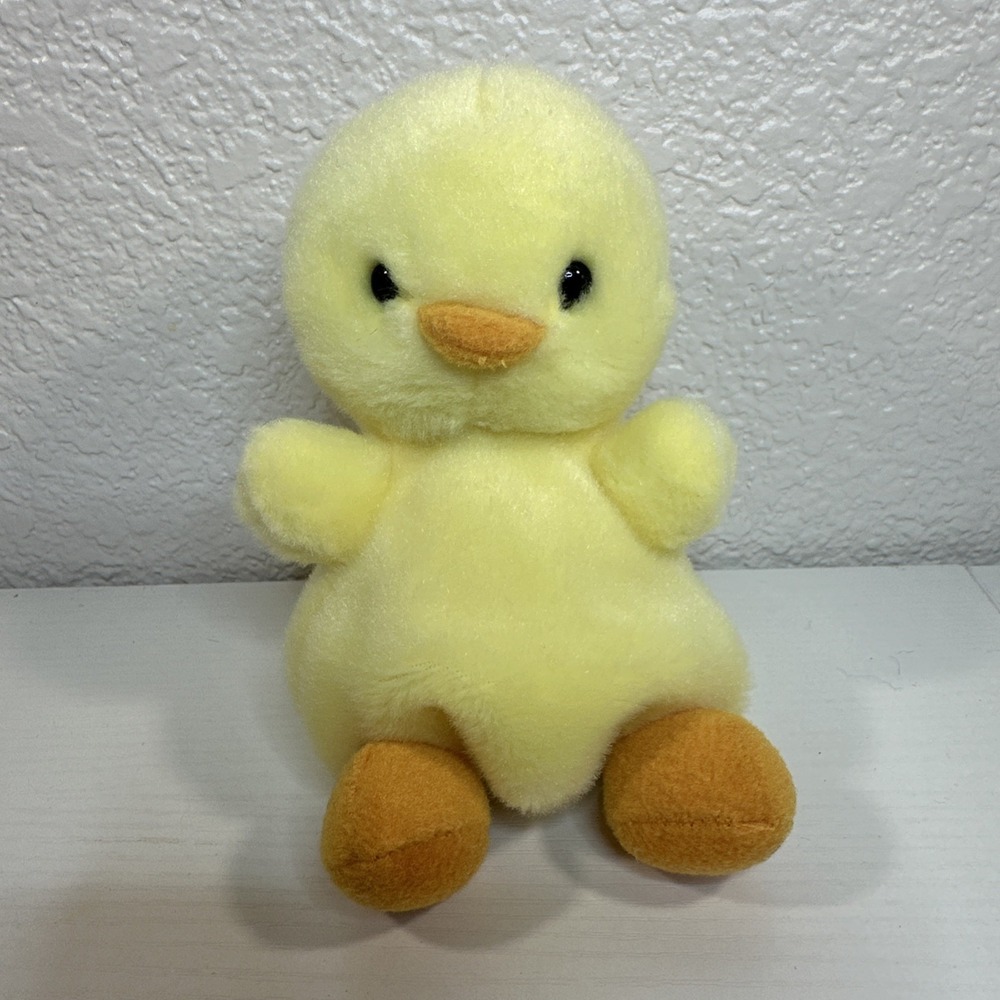 Aurora Plushie Palm Pals Yellow Duck Stuffed‎ Small Animal